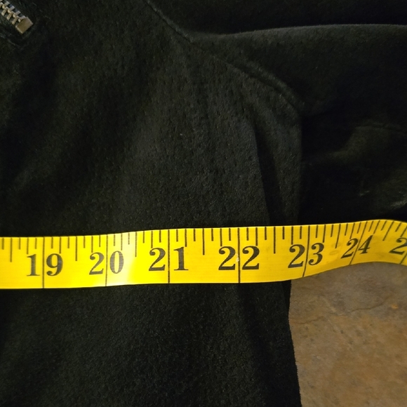 Black Suede Leather Jacket with Zipper Details - Picture 6 of 7